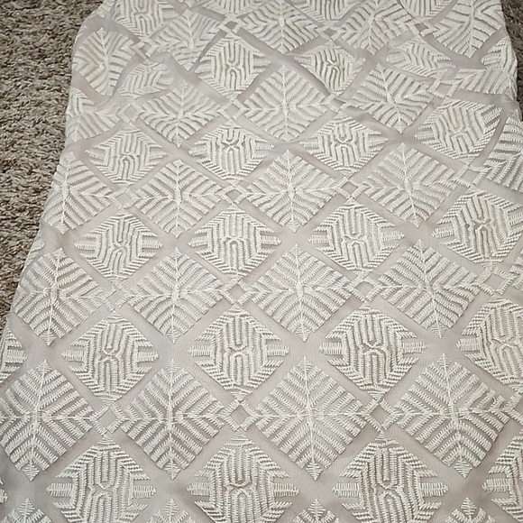 Adrianna Papell Lightweight Cream Embroidered Dress With Beige Lining Size 4 - Picture 8 of 10